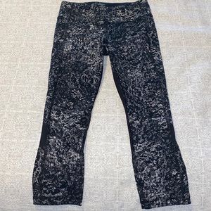 LuLu Lemon Cropped Black + White Pants